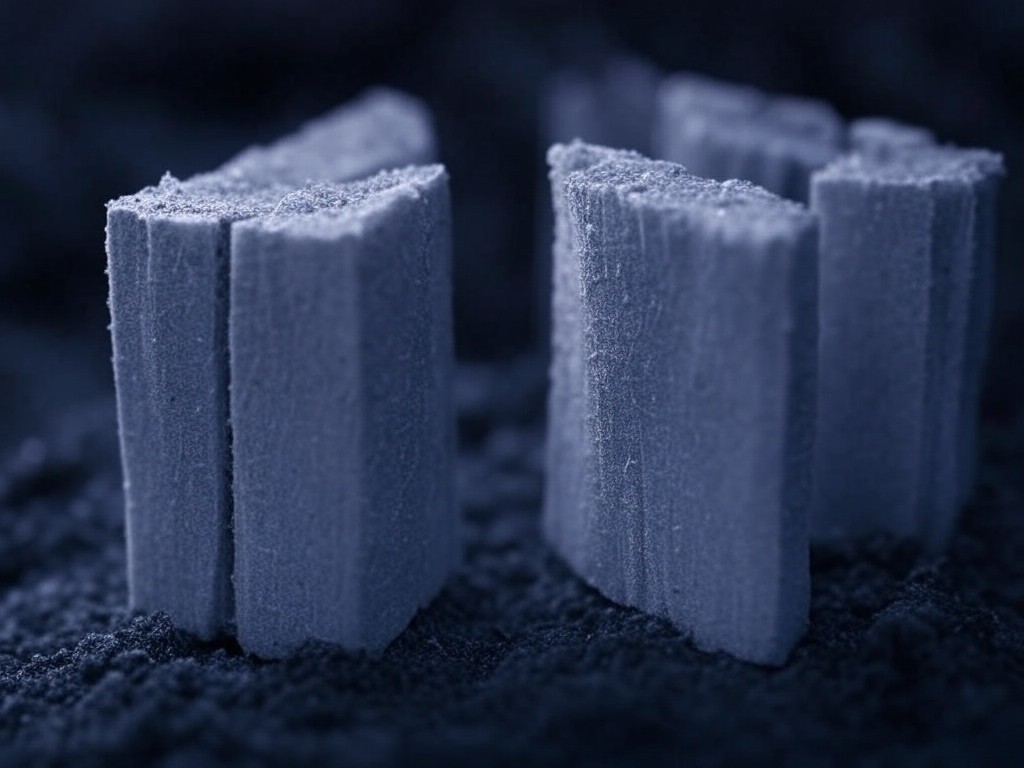 A magnified image of SU-8 microstructures demonstrating precision and high aspect ratios.