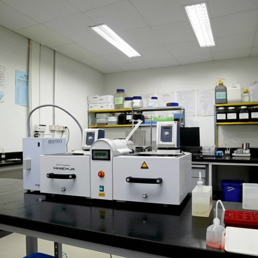 THE1400 thermocycler in action with basket immersion