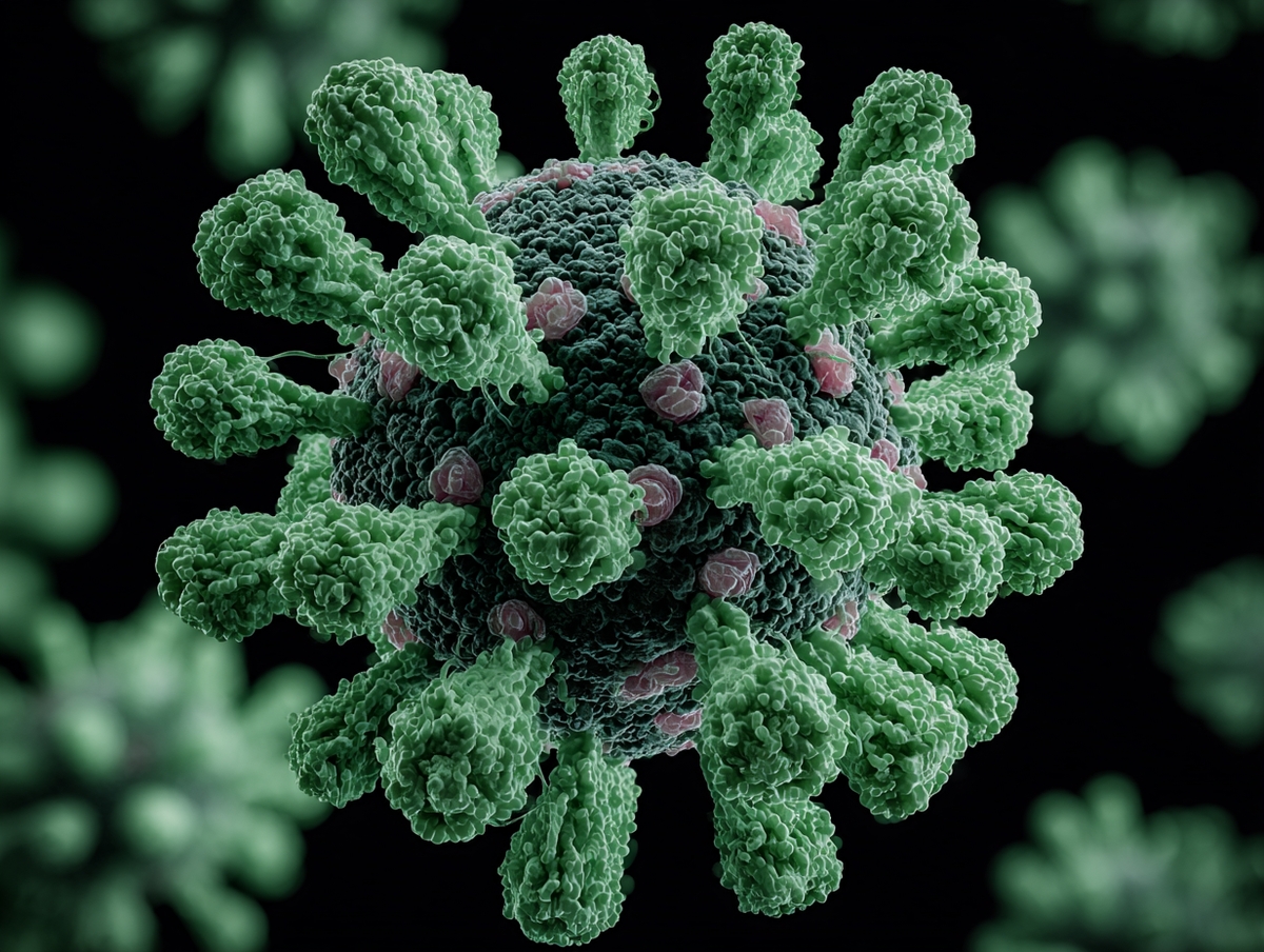 3D virus structure imaged by electron microscope	