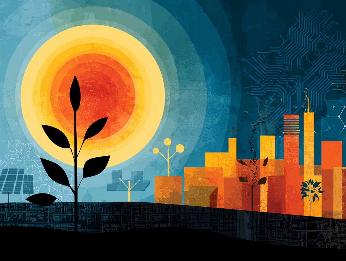 Inspirational concept of solar simulation powering scientific innovation.