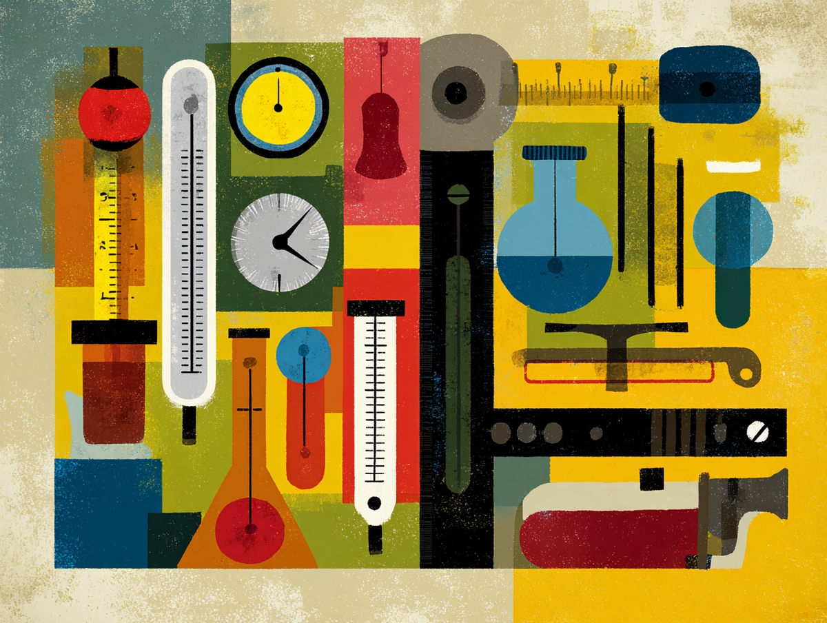 Overview of essential lab measuring tools (illustration)